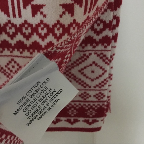 NEW Baby Blanket & Bib Set Cotton Holiday Theme Red | Handcrafted Made in India - Picture 3 of 5